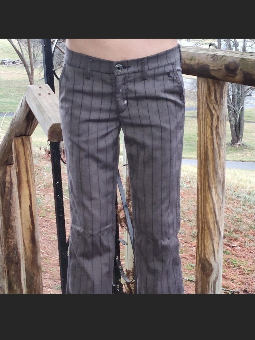 GLO Jeans Charcoal Pinstripe Dress Pants